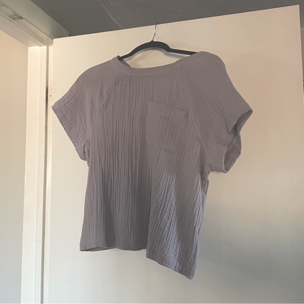 Madewell purple button back shirt